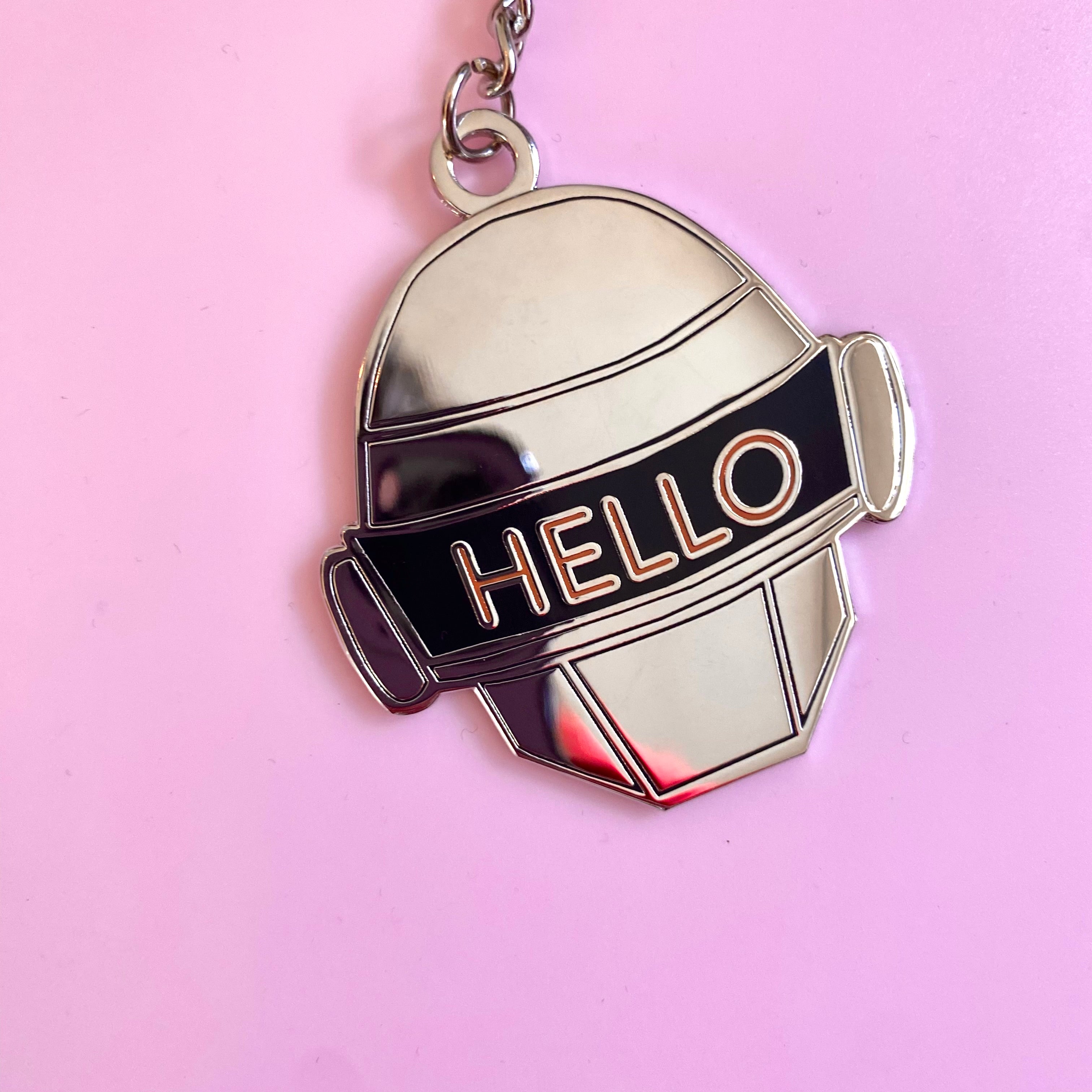 porte clé argent casque robot daft punk