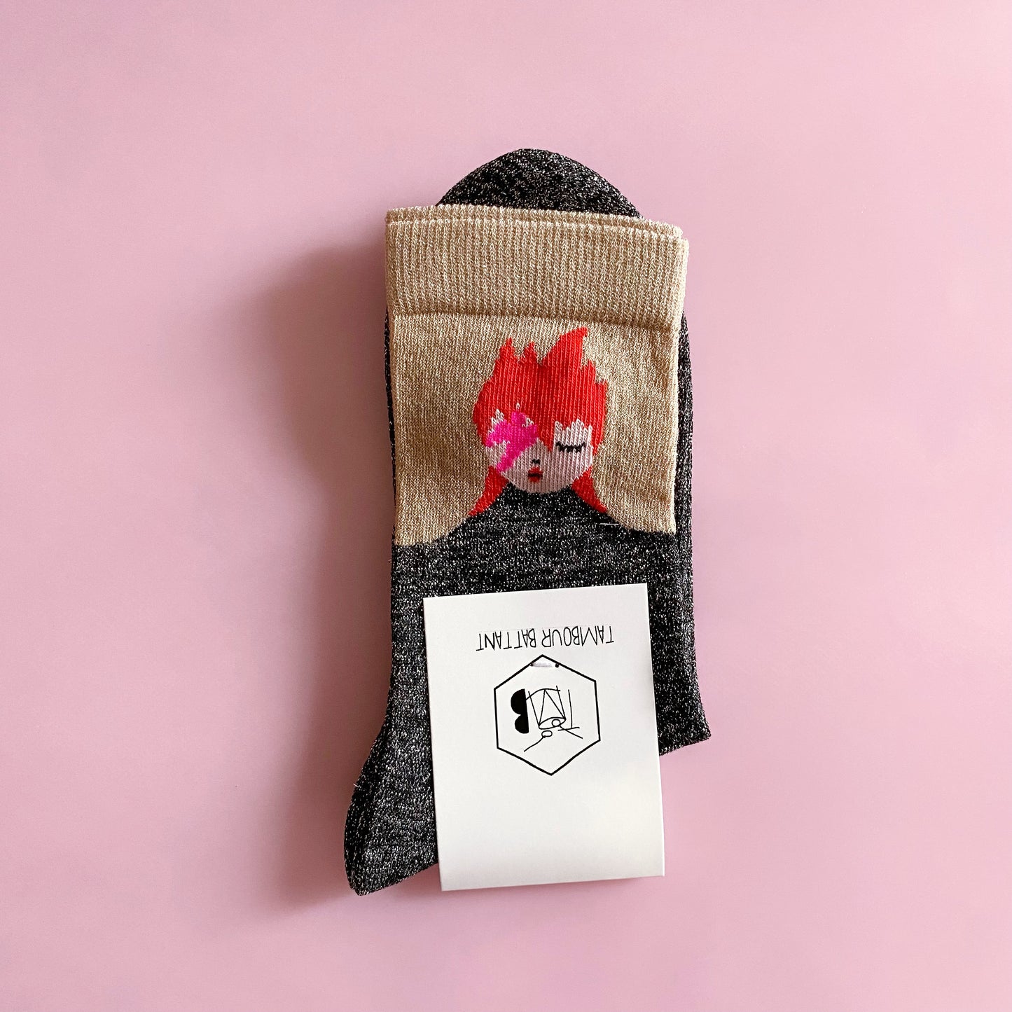 Des chaussettes Glam rock Ziggy pour briller sur la piste de danse !