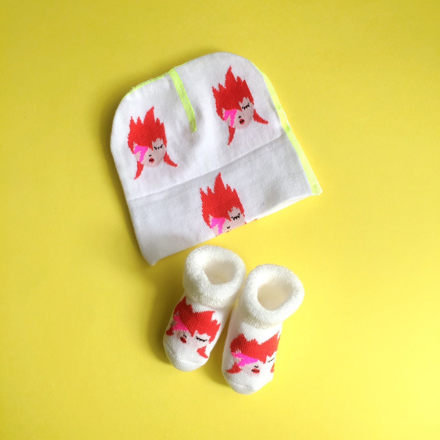 Ensemble bonnet + chaussettes bouclettes | Kit de naissance | Maternité