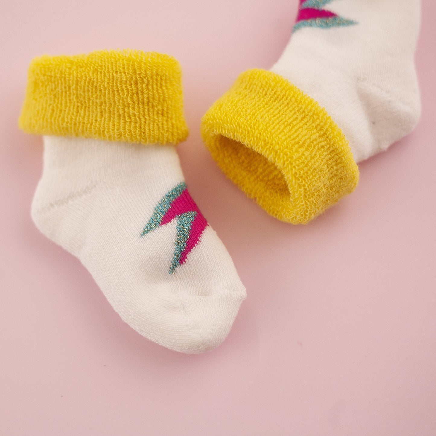 Flash ziggy |Chaussettes bébé, nouveau-né | Coton Bio | made in France | 3-6 mois