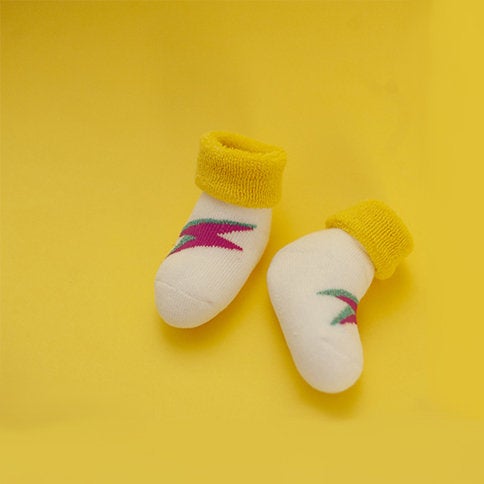 Flash ziggy |Chaussettes bébé, nouveau-né | Coton Bio | made in France | 3-6 mois