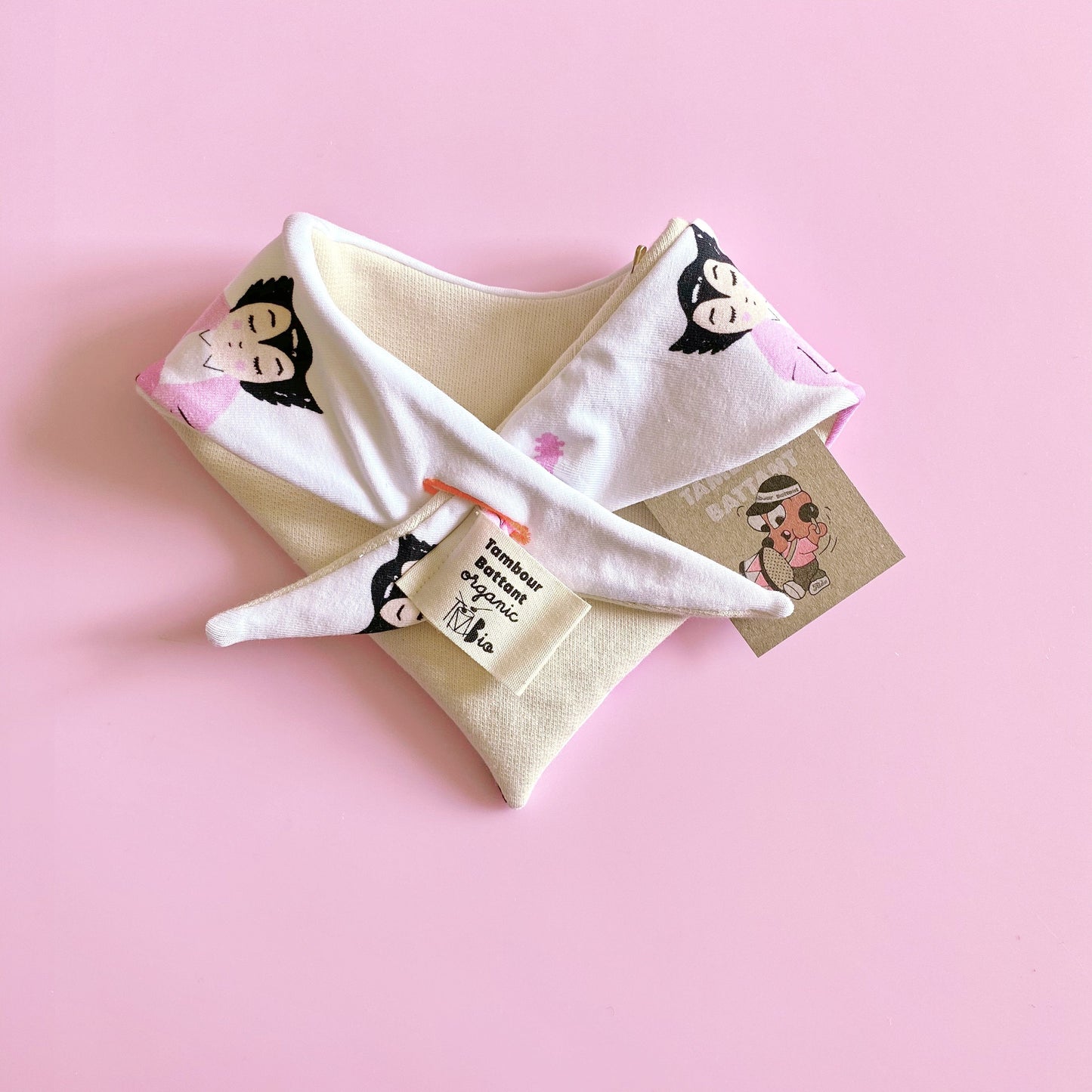 bavoir Bandana pour bébé  en coton biologique certifié GOTS fabriqué en France - Mr Mystère