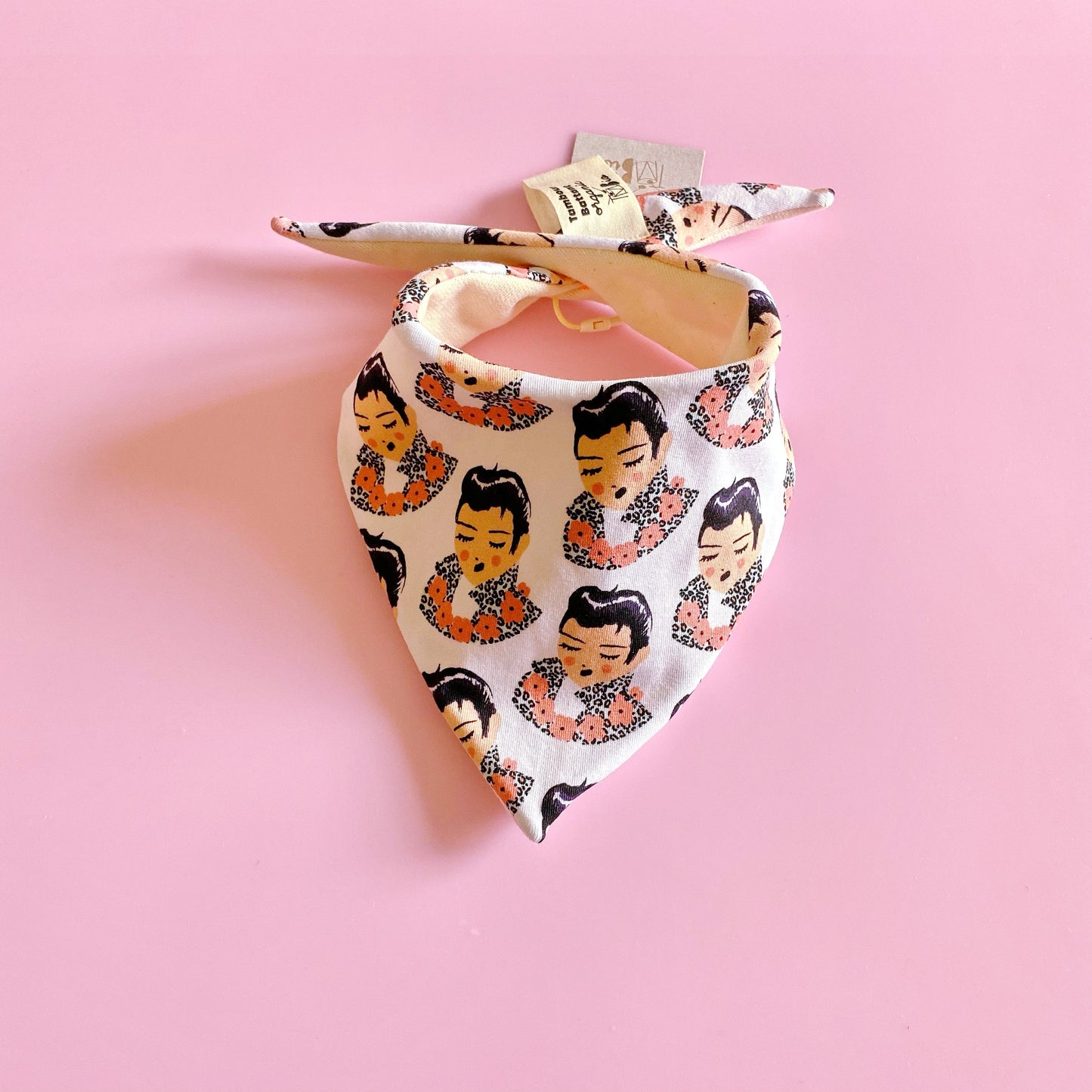 bavoir bandana bébé en coton bio certifié GOTS taille réglable made in France -Elvis