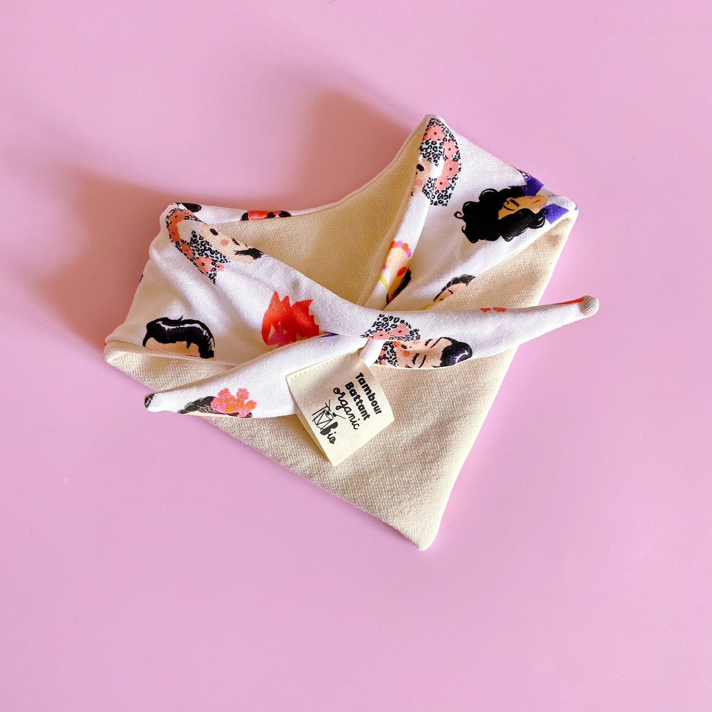 bavoir Bandana pour bébé en coton biologique certifié GOTS fabriqué en France - Idoles