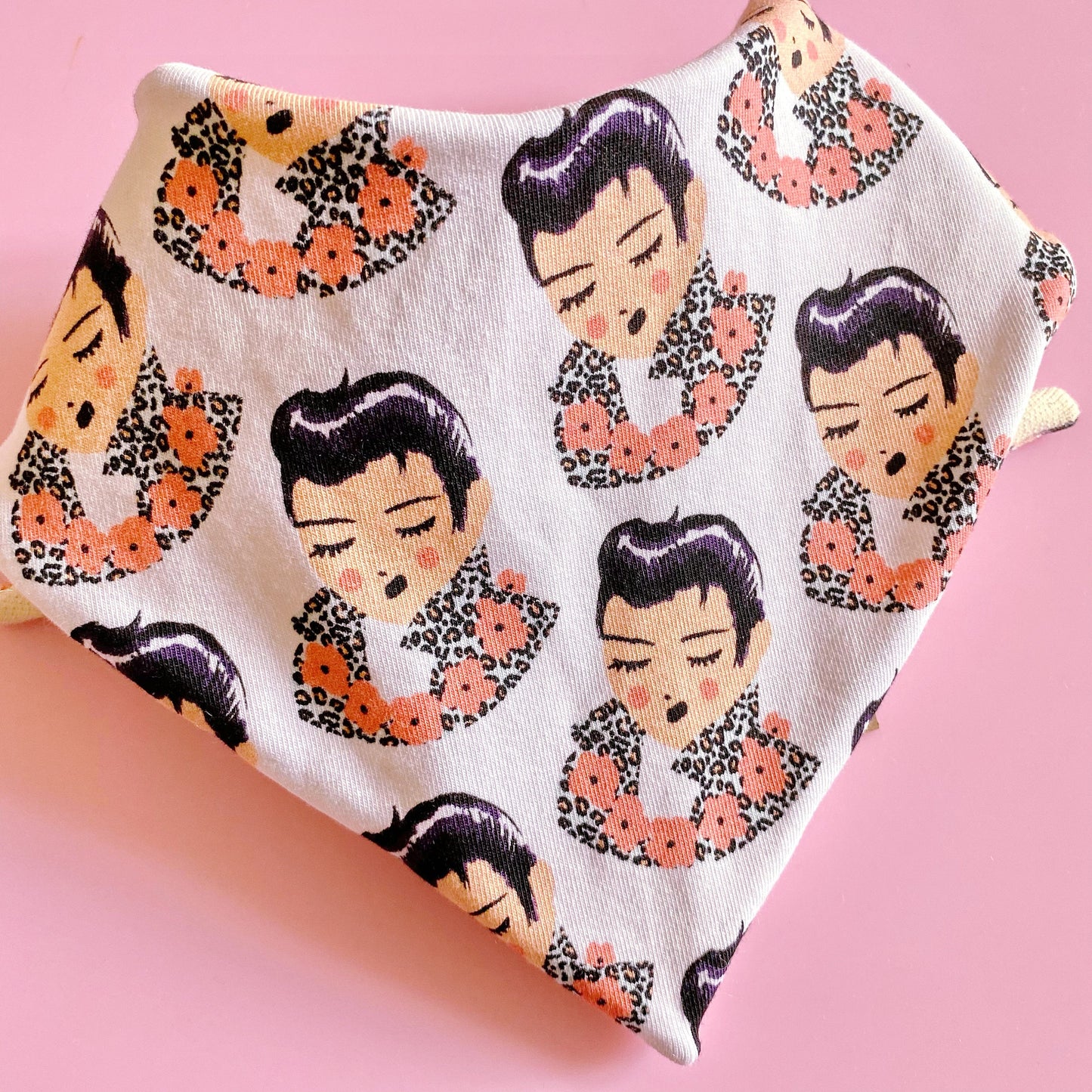 bavoir bandana bébé en coton bio certifié GOTS taille réglable made in France -Elvis