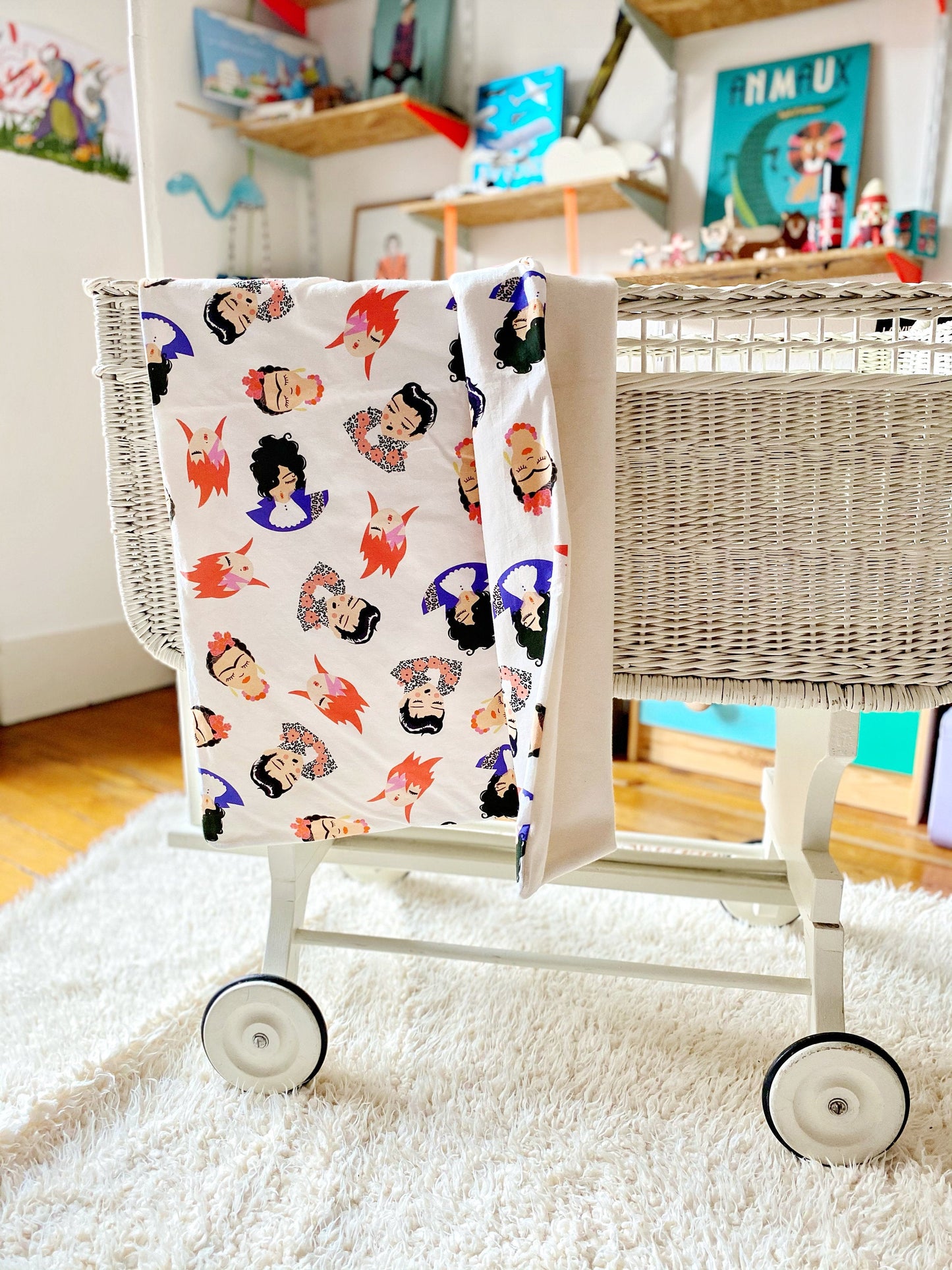 couverture bébé en coton biologique GOTS, motif Idoles