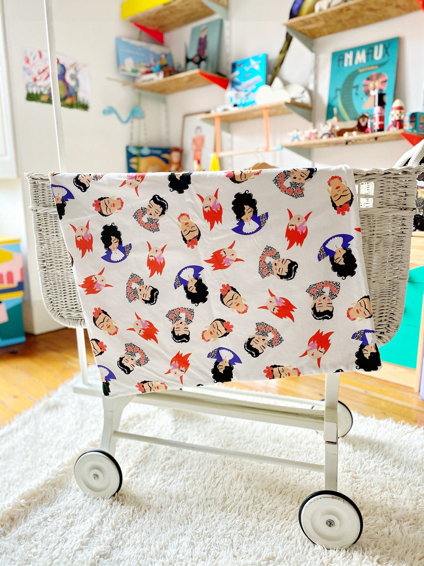 couverture bébé en coton biologique GOTS, motif Idoles