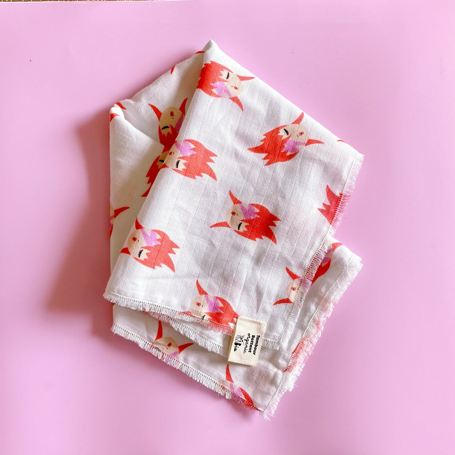 Foulard ou Grand Lange bébé , protège épaules ou foulard Ziggy | coton bio GOTS | couverture légère poussette