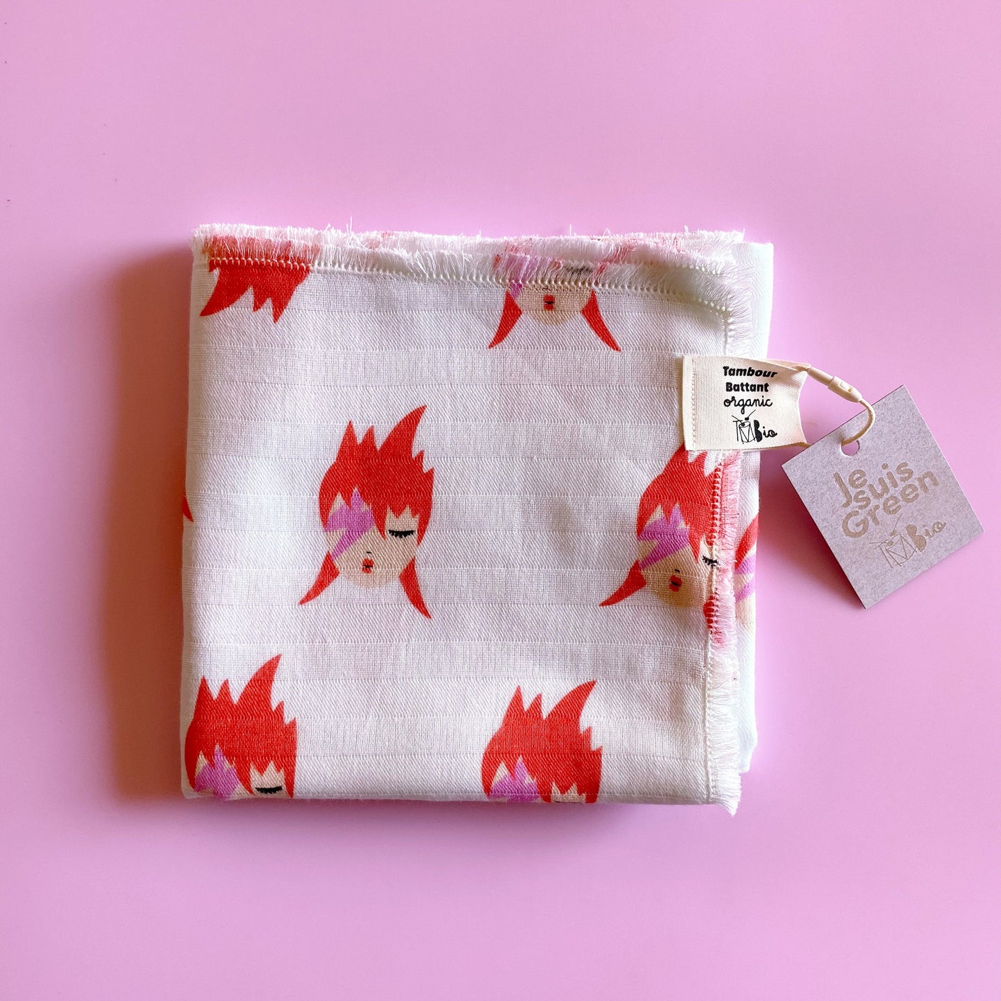 Foulard ou Grand Lange bébé , protège épaules ou foulard Ziggy | coton bio GOTS | couverture légère poussette