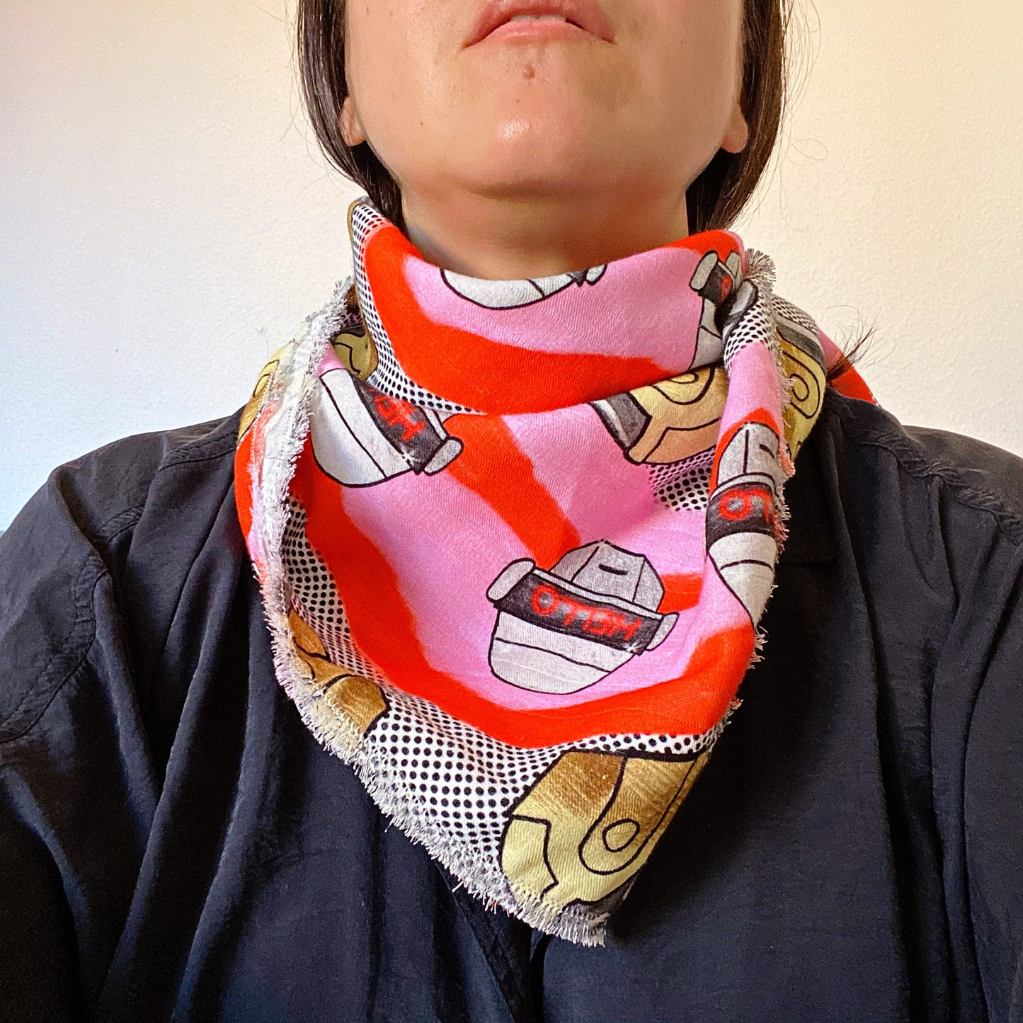 Foulard ou Grand Lange bébé , protège épaules ou foulard Soft Punk | coton bio GOTS | couverture légère poussette
