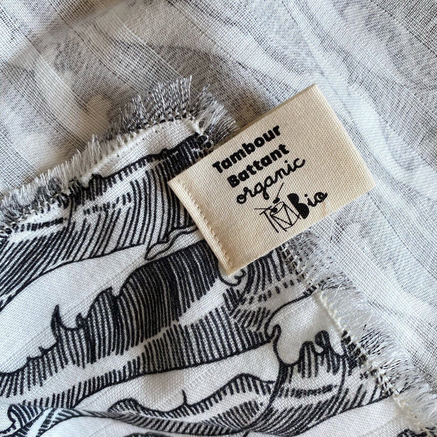 Foulard ou Grand Lange bébé , protège épaules ou foulard Océan | coton bio GOTS | couverture légère poussette