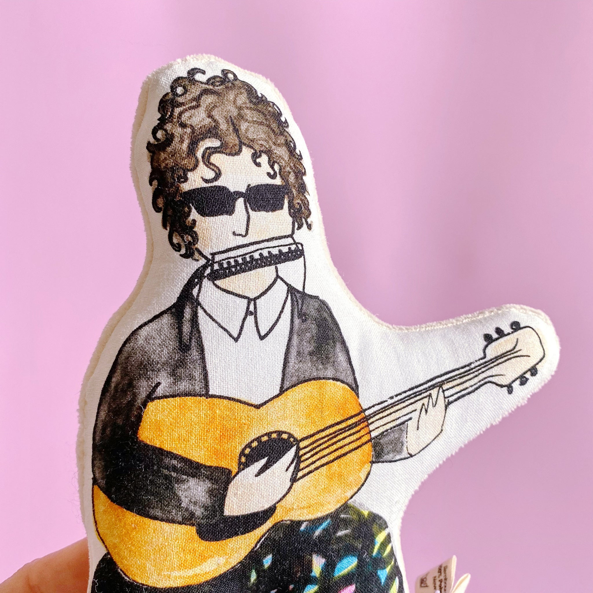 Hochet bébé Mr tambourine en coton biologique, jouet bébé bio, cadeau de naissance original