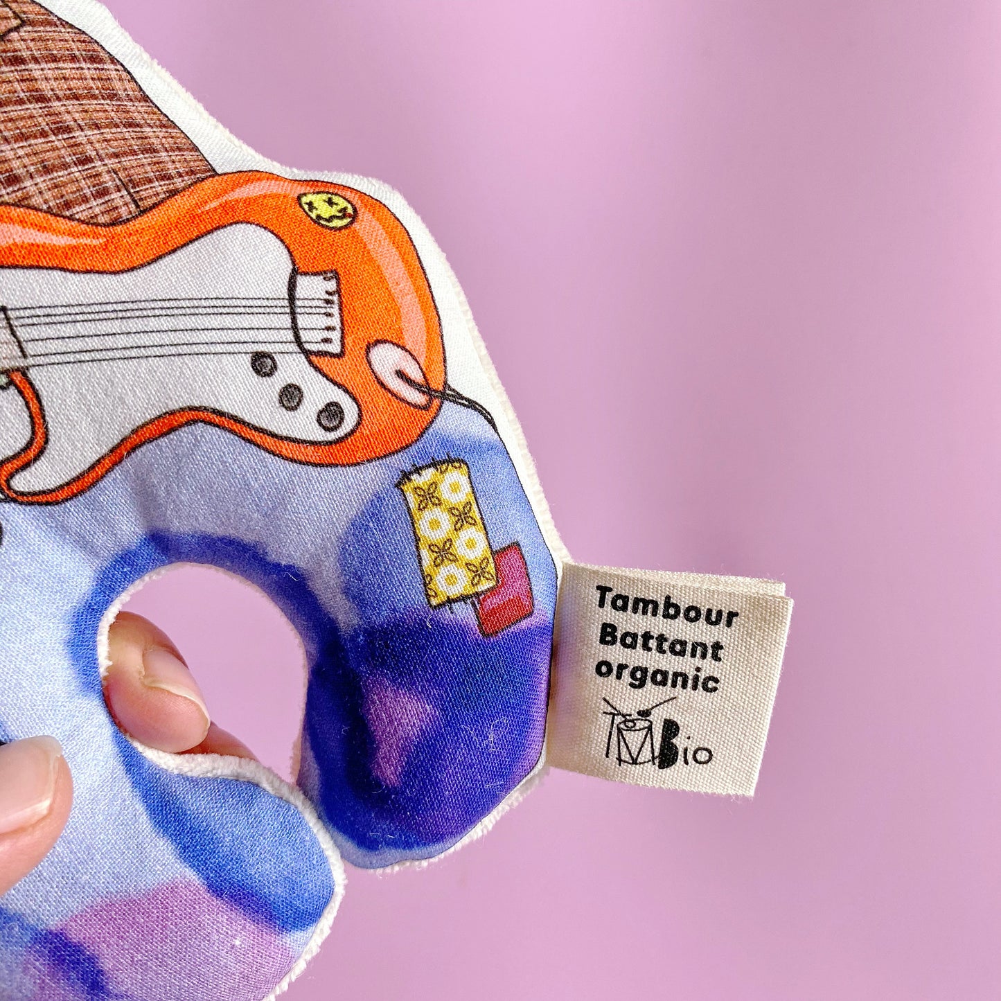 Hochet bébé bio | Mr Alternatif en coton biologique certifié GOTS | jouet bébé | cadeau de naissance rock