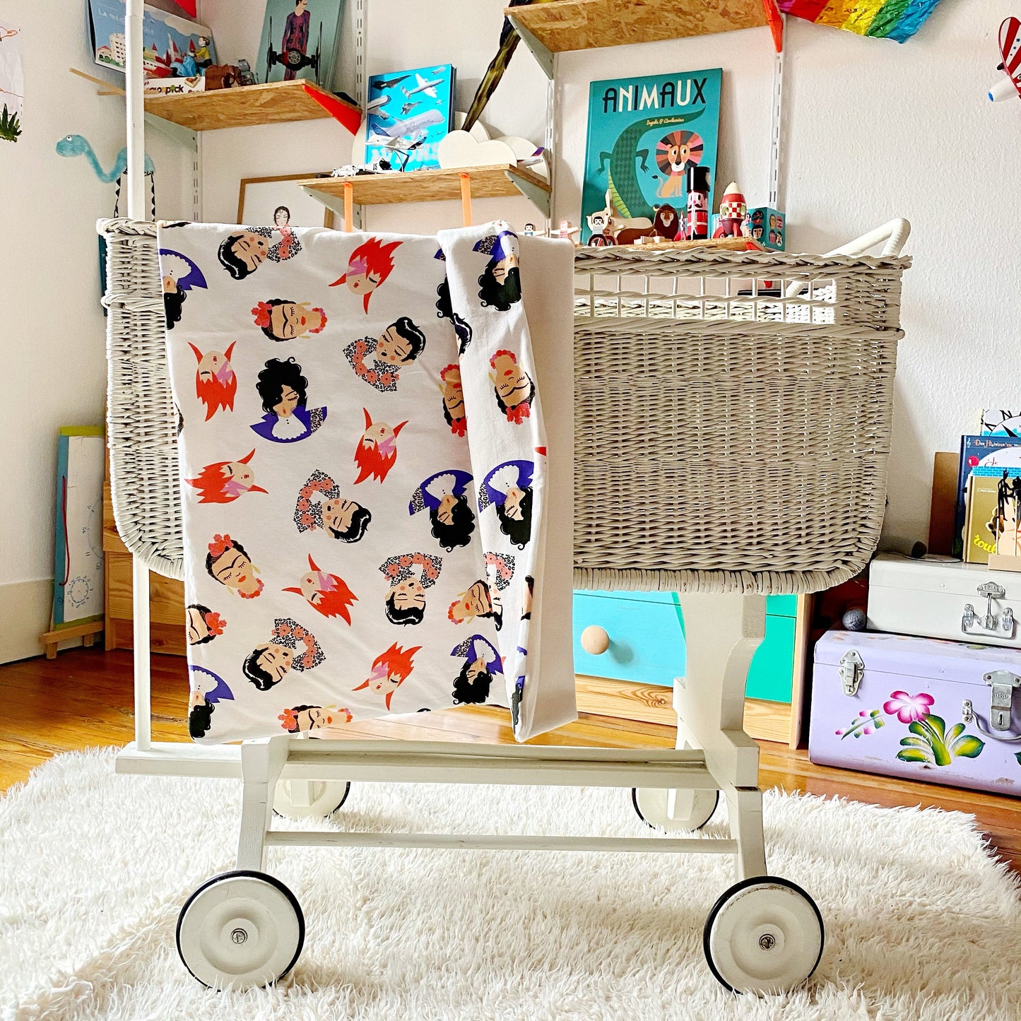 couverture bébé en coton biologique GOTS, motif Idoles
