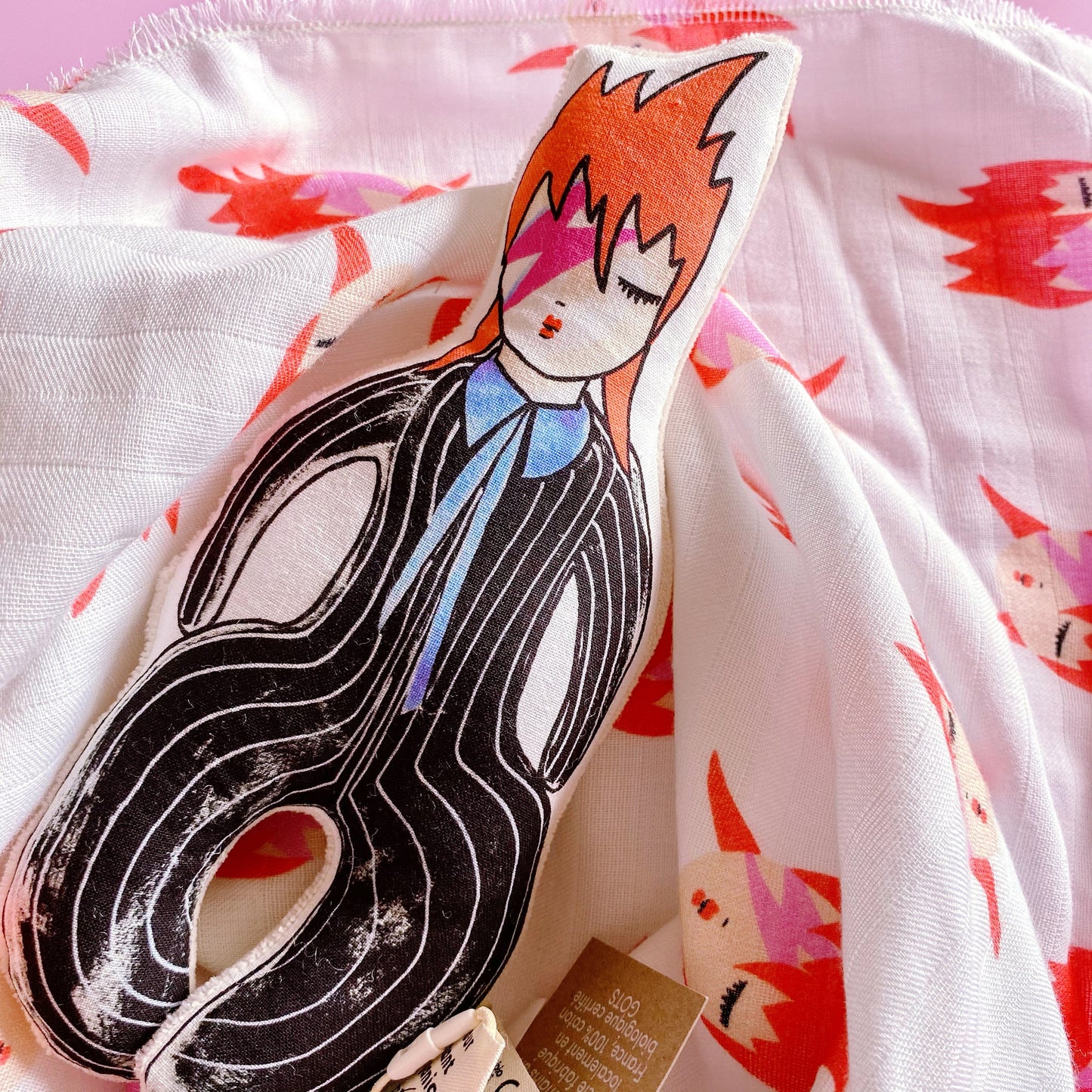 Foulard ou Grand Lange bébé , protège épaules ou foulard Ziggy | coton bio GOTS | couverture légère poussette