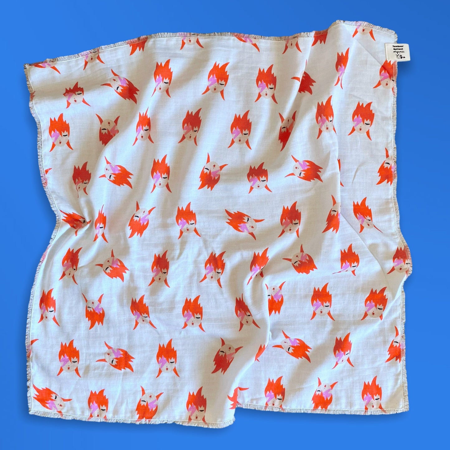 Foulard ou Grand Lange bébé , protège épaules ou foulard Ziggy | coton bio GOTS | couverture légère poussette