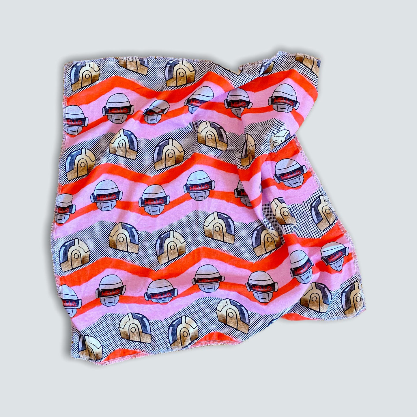 Foulard ou Grand Lange bébé , protège épaules ou foulard Soft Punk | coton bio GOTS | couverture légère poussette