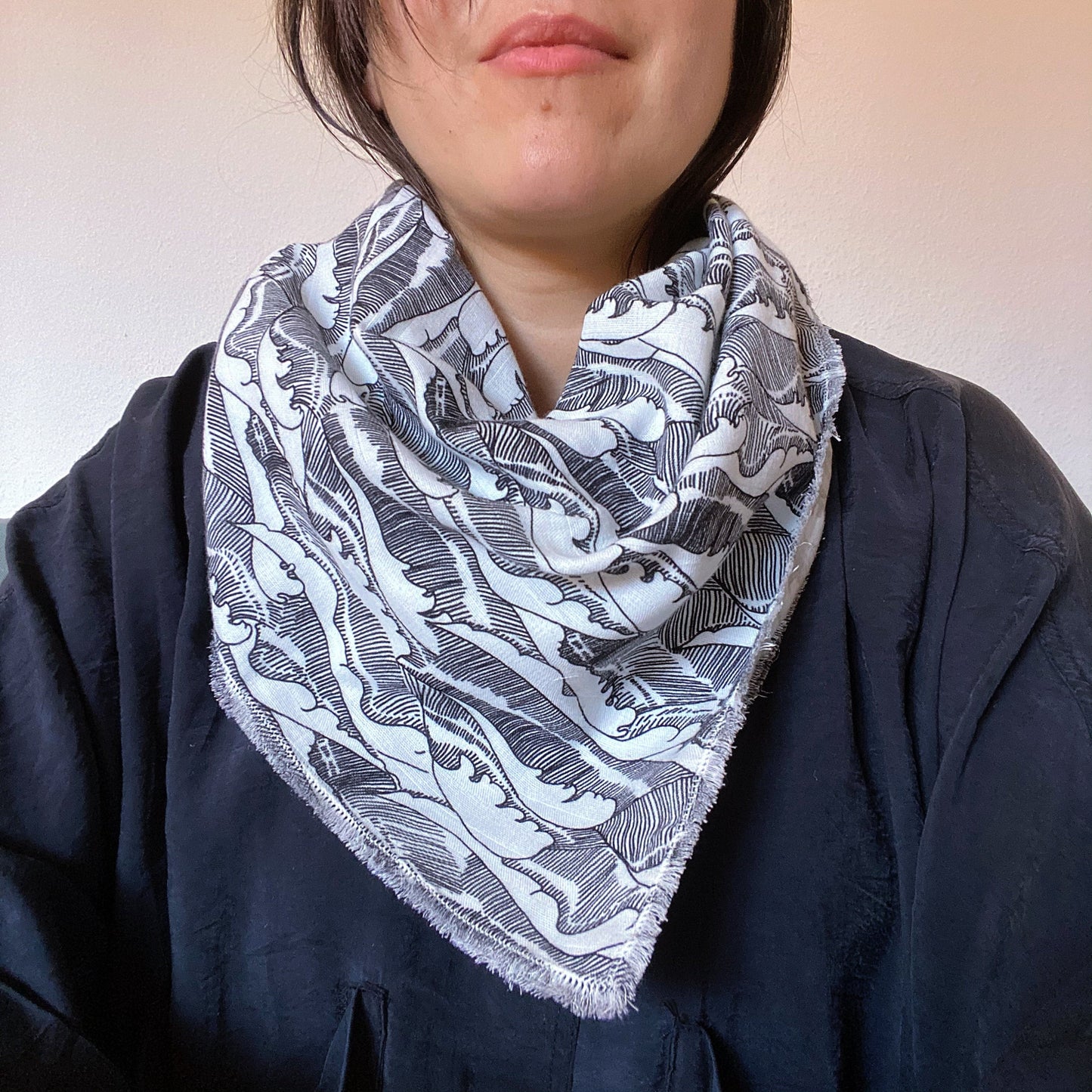 Foulard ou Grand Lange bébé , protège épaules ou foulard Océan | coton bio GOTS | couverture légère poussette