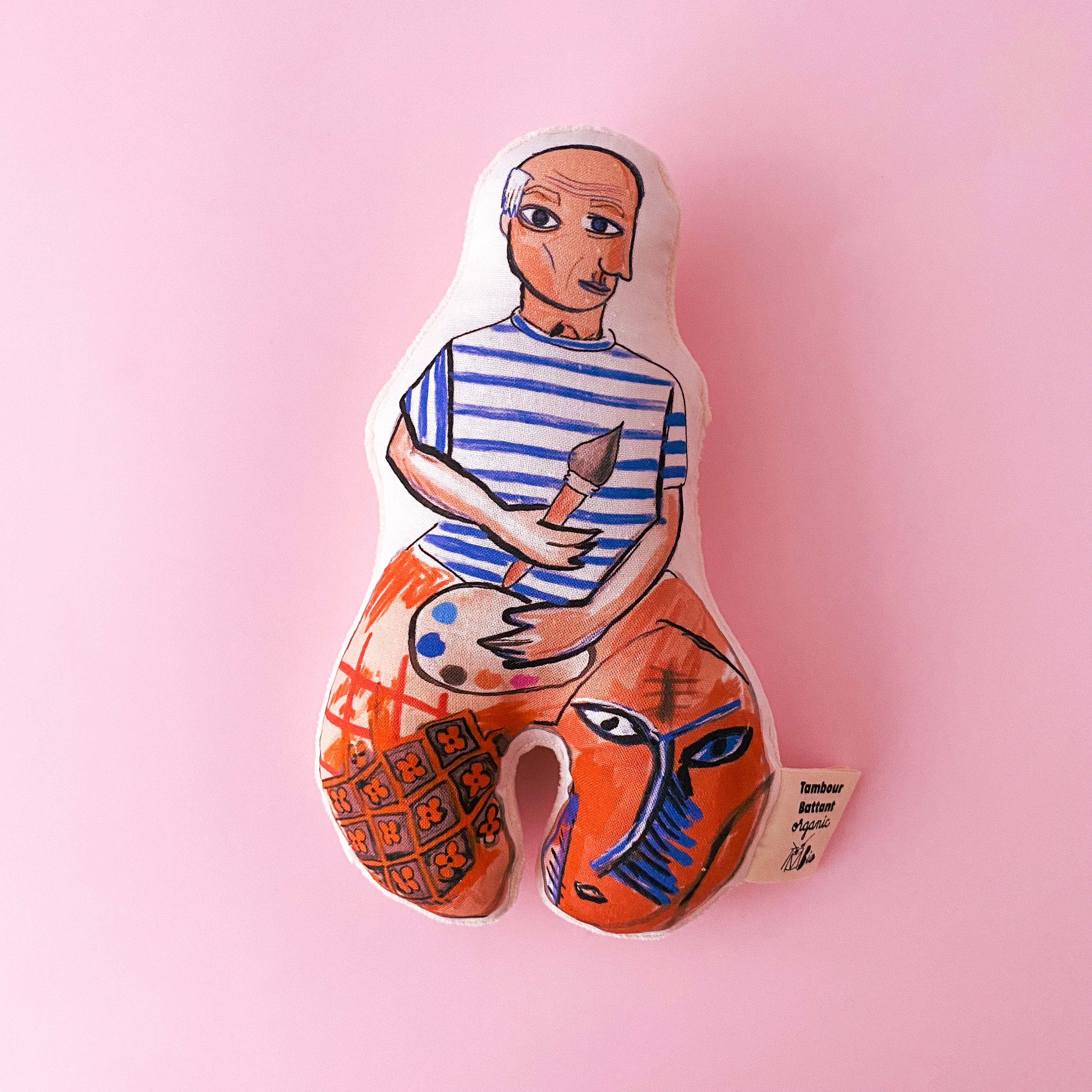 Hochet bébé bio Pablo, en coton biologique certifié GOTS, jouet bébé, cadeau de naissance Arty !Doudou, jouet bébé, hochet bébé, cadeau .