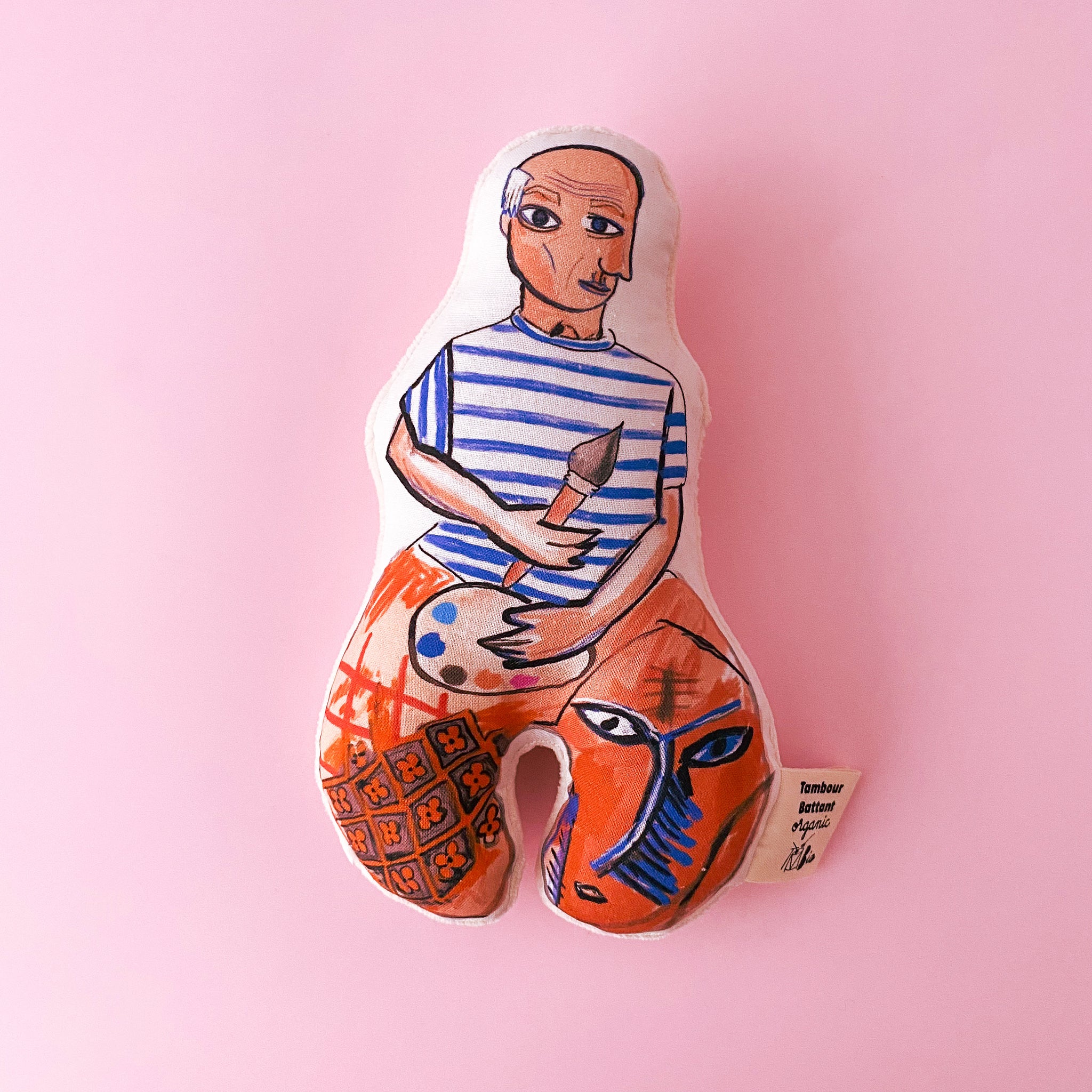 Hochet bébé bio Pablo, en coton biologique certifié GOTS, jouet bébé, cadeau de naissance Arty !Doudou, jouet bébé, hochet bébé, cadeau .