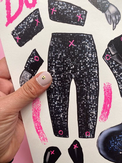 Marionnette Paper Punk en papier paper doll