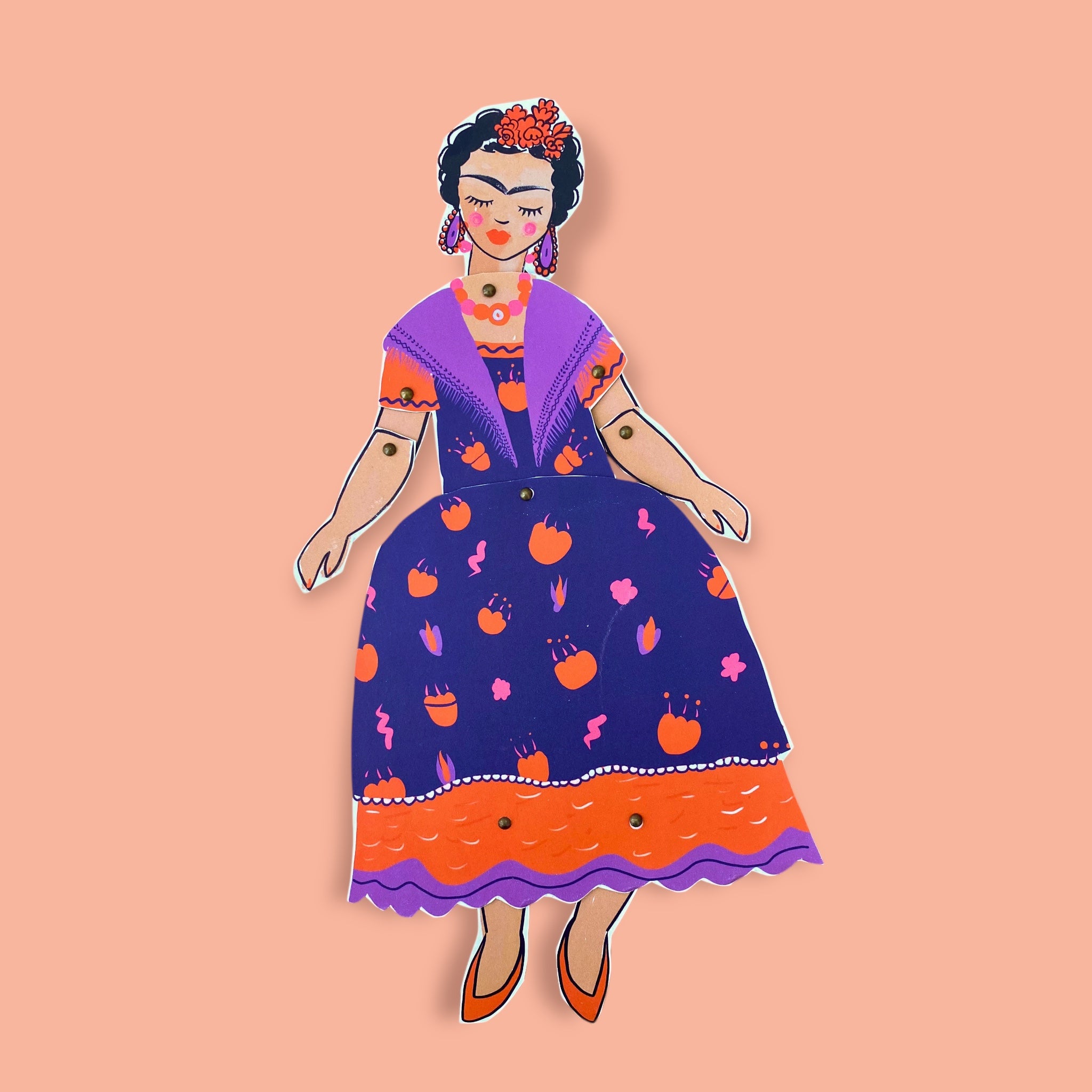 figurine en papier articulée inspirée de Frida !