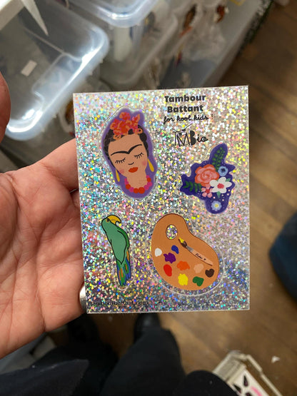 STICKER FRIDA, autocollant holographique, customisation, papeterie, cadeau petit prix