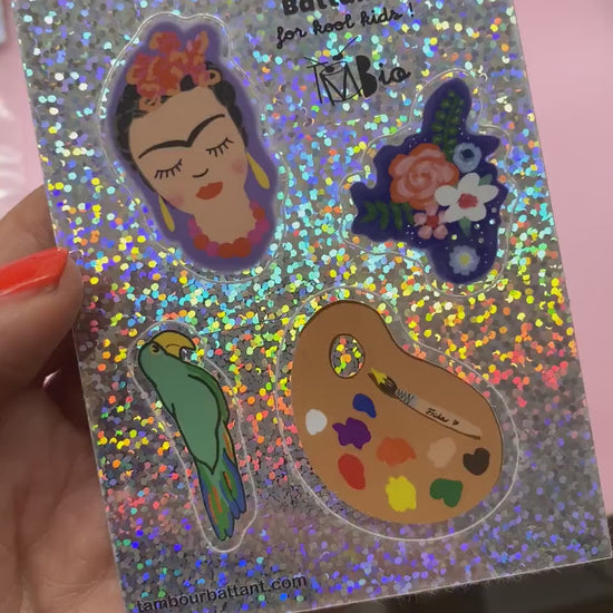STICKER FRIDA, autocollant holographique, customisation, papeterie, cadeau petit prix